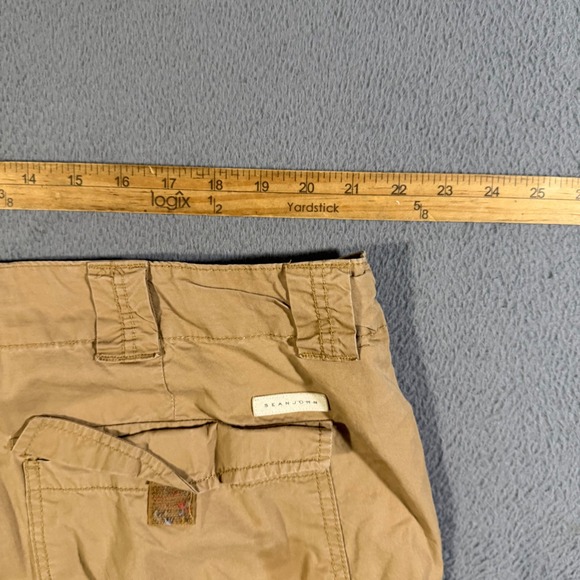 Sean John Mens Cargo Shorts Khaki Tan‎ Drawstring Multi Pocket Size 42T - Picture 6 of 7
